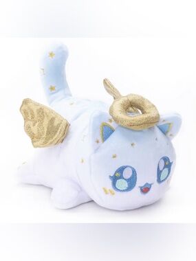 Aphmau Angel Cat Stuffed Animal Toy - Light Blue & Gold plush kitty